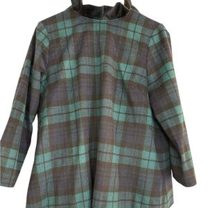 Plaid High-Neck Coat